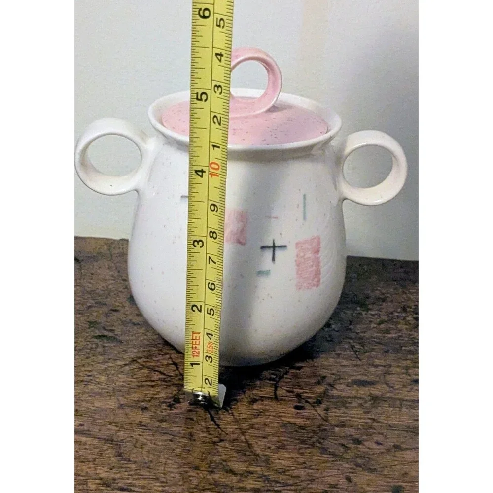 Vintage Vernon Ware Tickled Pink 9-Piece Lot - Mid-Century Modern Atomic Pink
